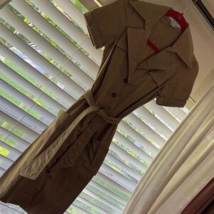 Zara Beige Short Sleeve Dress with Belt